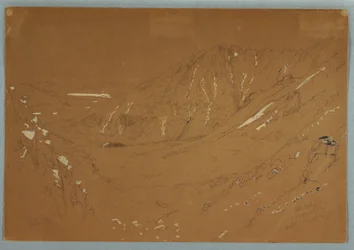 Tekening, Uitzicht op het Grote Bekken, Mount Katahdin, september 1877