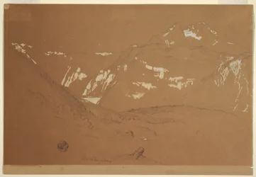 Tekening, Watxmann, de Königssee en Schoenfeld Spitze..., juni-juli 1868