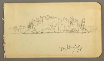 Tekening, Bosachtige oever, 1878