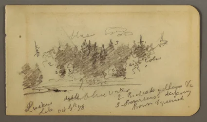 Tekening, Bosachtige oever, 1878