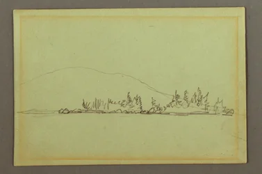 Tekening, Boskust, berg, mogelijk 1856