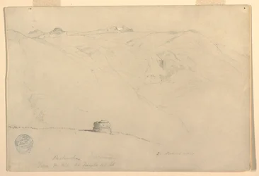 Pichincha, ochtend, vanaf de Tempel van de Zon, Quito, Ecuador, juni 1857
