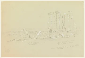 Tempel met Semua [tegenwoordig as-Samu] in de verte