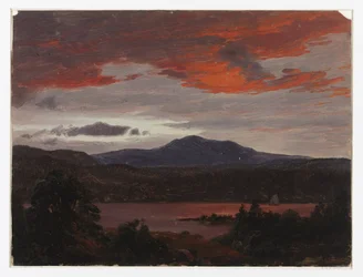 Turner Pond met Pomola Peak en Baxter Peak, Maine.