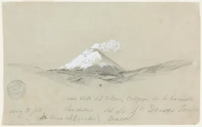 Uitzicht op Cotopaxi vanaf de Hacienda San Antonio, Ecuador