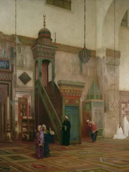 Detail van het interieur van de Grote Moskee, Damascus, 1873-75