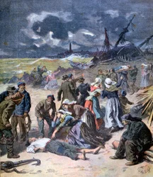 Een storm in Calais, Frankrijk
