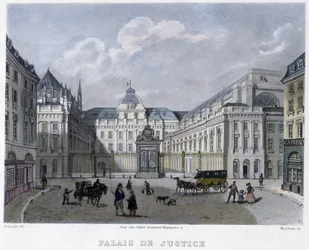 Palais de Justice - in "Paris en 1832" door Martens