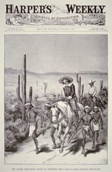 Apache Verkenners leiden legerpatrouille op jacht naar Geronimo (1829-1909) uit 