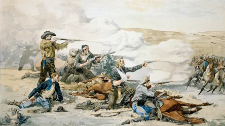 Slag bij Beechers Island, 1868 (Custers laatste stand) ca. 1885