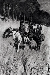 Vroege pioniers op de Blue Ridge, gegraveerd door F. H. Wellington, uit 