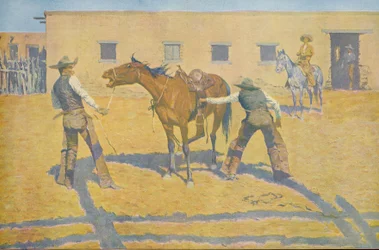 Zijn eerste les, uit Colliers Weekly, pub. 1903