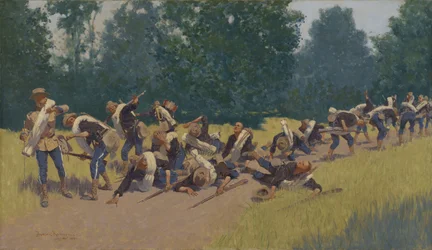 De schreeuw van de granaat op San Juan Hill, 1898
