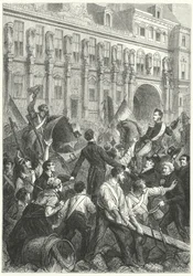 Lodewijk Filips, hertog van Orléans, op weg naar het Hôtel de Ville, Parijs