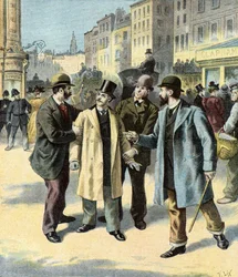 Arrestatie van Leopold Emile Aron,1895 (Illustratie)