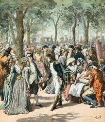 Bonaparte in de tuinen van het koninklijk paleis