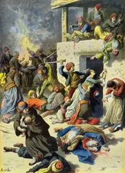 Bloedbad op Kreta door de Turken in juli 1896 (gravure)