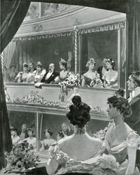 Koning Edward VII en familie in Covent Garden