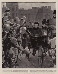 Driewerf hoera voor de Koningin, de Canadese troepen uit Zuid-Afrika in Windsor