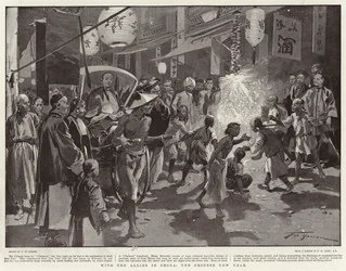 Met de bondgenoten in China, het Chinese Nieuwjaar