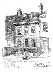 Het huis van Thomas Day, 36 Wellclose Square, Whitechapel, Londen, 1912