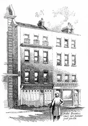 Waar James Boswell Dr. Johnson voor het eerst ontmoette, Londen, 1912