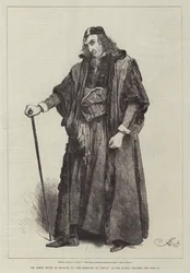 Mr Henry Irving als Shylock, in De Koopman van Venetië, in het Lyceum Theater