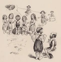 Onze Antediluviaanse Voorouders door F Opper: Nummer Zesenveertig (litho)