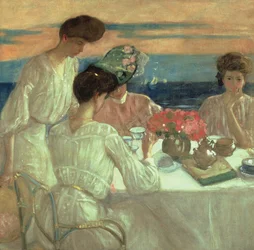 Thee in de middag op het terras