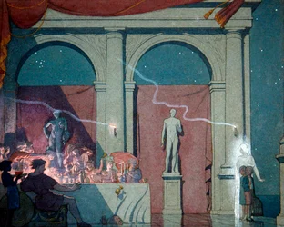 Tyltyl draait de diamant, illustratie uit Act IV Scene IV van 