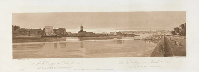 Uitzicht op het Dorp Chaillot & C. genomen vanaf Pont de la Concorde 1803; Plaat 17 uit Uitzichten in Parijs, het Emanuel Volume tracing van de plaat B1981.25.2626