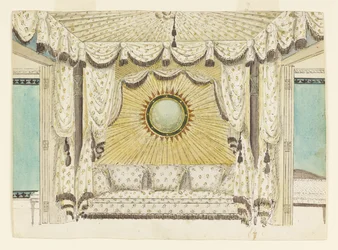 Ontwerp voor Bed met Tentvormige Nissen, waarschijnlijk voor de Slaapkamer of Boudoir van de Prins van Wales, Royal Pavilion