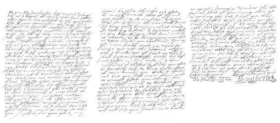Brief van Elizabeth I, koningin van Engeland, aan James VI van Schotland