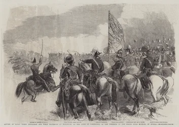 Review van de Royal Horse Artillery en Field Batteries in Woolwich, door de Hertog van Cambridge, in aanwezigheid van de Grootvorst Michael van Rusland