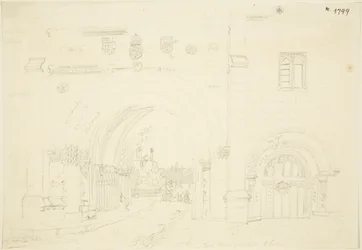 Abbey Gatehouse van de kathedraal van Bristol, kijkend naar het zuiden