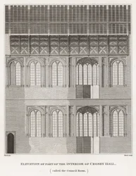 Opstand van een deel van het interieur van Crosby Hall