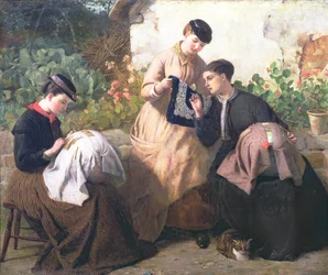 Een Honiton kantfabriek, ca. 1869