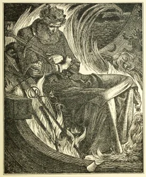 Dood van Koning Warwulf, pub. 1915 gravure, 1915