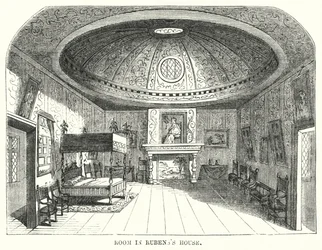 Kamer in het huis van Rubens (gravure)
