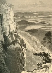 Chattanooga en de Tennessee vanaf Lookout Mountain