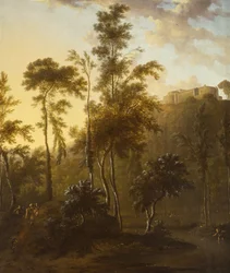 Italiaans landschap met vissers