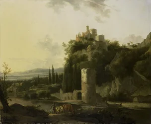 Italina landschap met ronde toren
