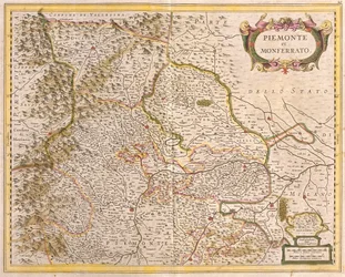 Kaart van Piëmont, Italië