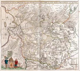 Kaart van de provincie Transsylvanië (Roemenië)