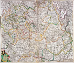 Kaart van het Hertogdom Brabant (België, Nederland)