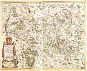 Kaart van het Hertogdom Brunswijk, Duitsland