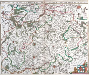 Kaart van het hertogdom Luxemburg