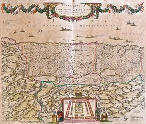 Kaart van het Heilige Land (Israël, Palestina)