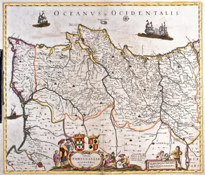 Kaart van de koninkrijken Portugal en de Algarve
