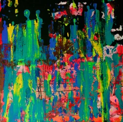 Levendige abstracte menigte